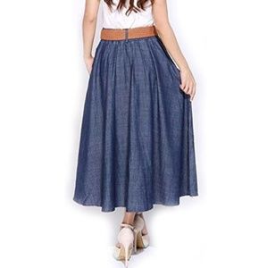 Denim midi skirt